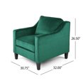 thumbnail image 3 of Milo Fauteuil Club en Velours Contemporain, Vert et Brun Foncé, 3 of 8