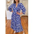 thumbnail image 3 of FOLUNSI Blue Elegance Maxi Dress: Geometric Print Charm, 3 of 8