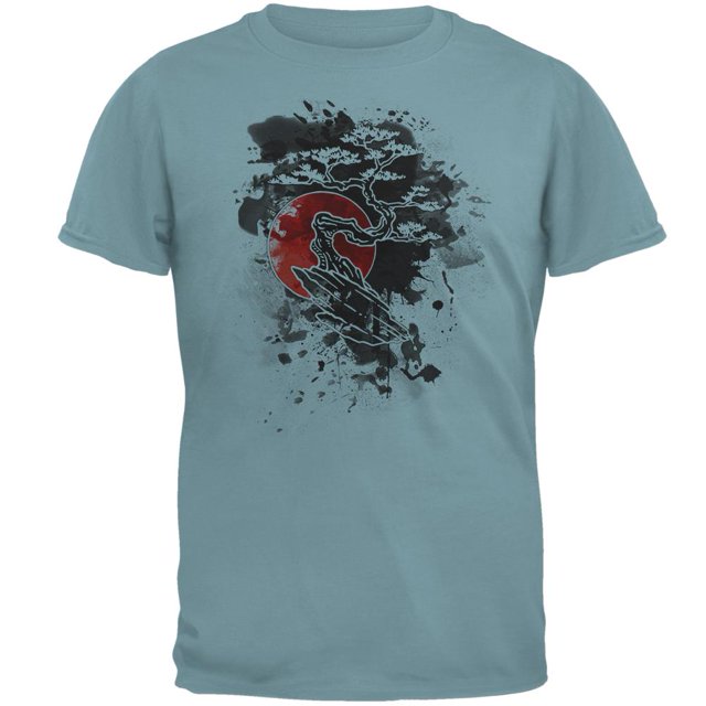 Japanese Bonsai Tree Ink Splatter Mens T Shirt