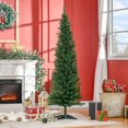 thumbnail image 2 of HOMCOM 6' Artificial Christmas Tree Xmas Slim Tree Holiday Décor, Green, 2 of 10