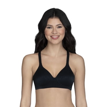 Vanity Fair Womens Body Shine Full Coverage Wirefree Bra, 40C, Black Jacquard