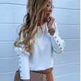 thumbnail image 2 of 2025 Femmes Tunique Unie à Col Rond T-Shirts pour Femmes Col Manches Longues Chemise Chemise en Lin pour Femmes Blouse Tunique Ample, 2 of 8