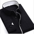 thumbnail image 1 of Fashion Men‘s Formal Long Sleeve Shirt Solid Color Button Up Business Work Dress Top, 1 of 6