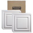 thumbnail image 1 of Genesis 2ft x 2ft White Icon Relief Ceiling Tiles, Waterproof, Fire-Rated PVC, 12-Pack, 1 of 6