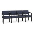 thumbnail image 1 of Lenox Steel Reception Waiting Room Healthcare 4 Seats Chair / Black Steel / Blue, 1 of 5