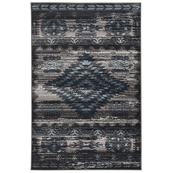 Vintage Aztek Grey & Beige 2' x 3' Accent Rug