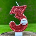 thumbnail image 4 of Baseball Glitter Birthday Cake Candle, Number Topper Decor for Sports Themed Party, 4 of 4