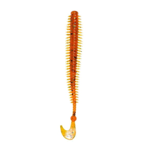 10 Pcs Leurre de Pêche Artificiel Souple 90 mm Leurre de Pêche Leurres Faux Appât Forme d'Insecte Équipement de Pêche en Mer 90 mm, Orange Brun