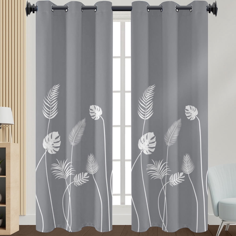 Innerwin Rideaux Semi-Transparents pour Fenêtre à Oeillets Longs Rideaux Filtrant la Lumière Lin de Luxe Texturé Traitements d'Intimité Gris G : 52"x H:85 Pouces
