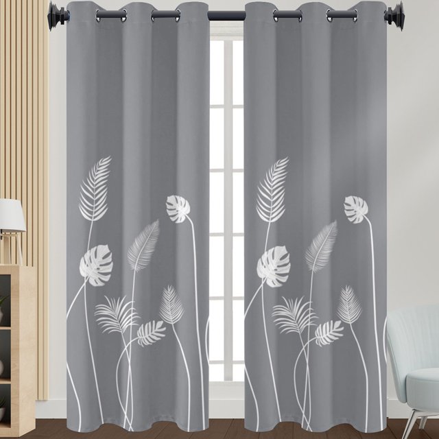 Innerwin Rideaux Semi-Transparents pour Fenêtre à Oeillets Longs Rideaux Filtrant la Lumière Lin de Luxe Texturé Traitements d'Intimité Gris G : 43"x H:85 Pouces