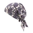 thumbnail image 1 of Couvre-Chef Cancer pour Femmes Confort Foulard Bonnet Chimio Cancer - Fond Noir avec Grand, 1 of 7