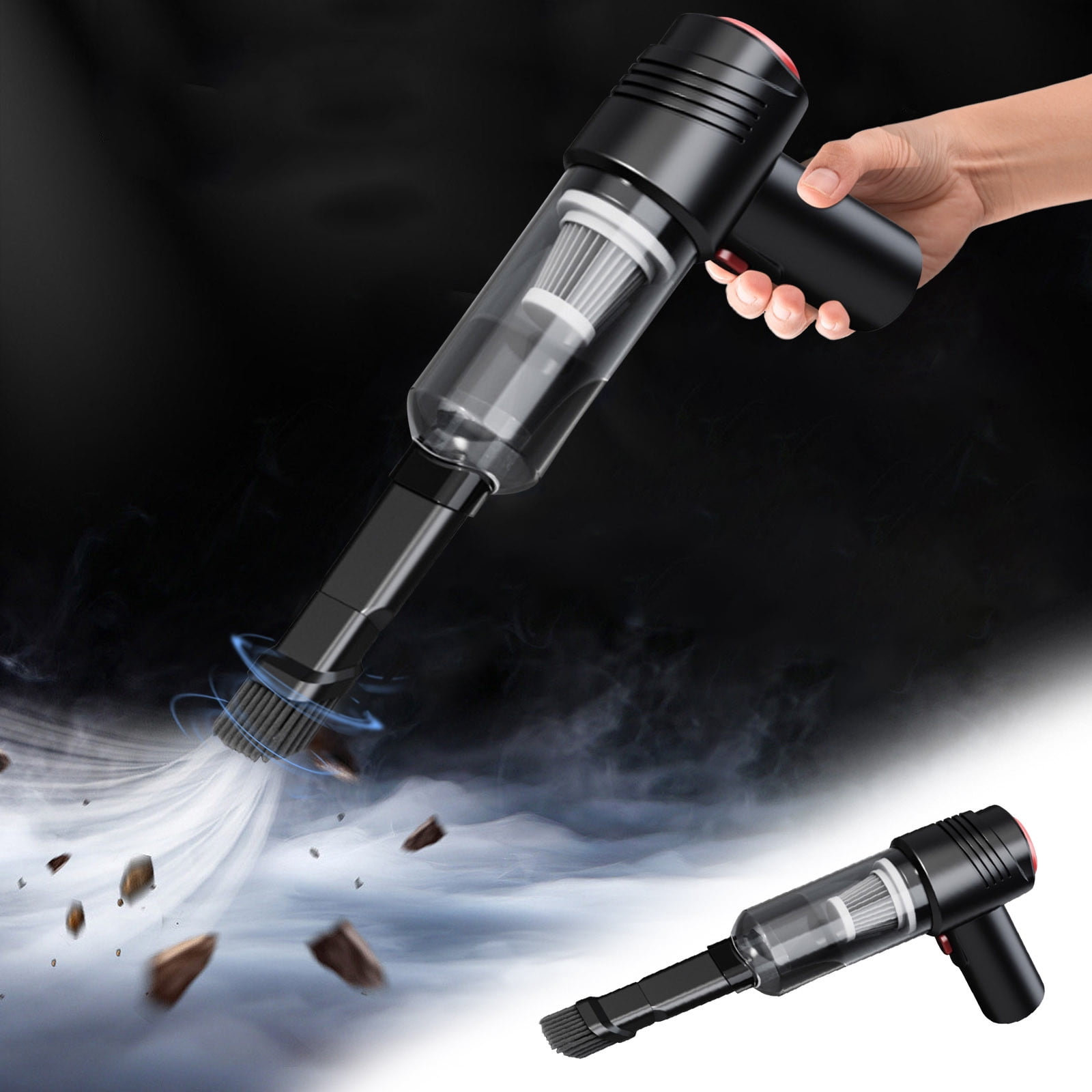 Dvkptbk Vacuum Cleaner Car Mounted Vacuum Cleaner Wireless Charging for Car Use High Suction Power for Household Use Powerful Small Handheld Mini Car Interior Car Accessories