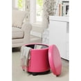 thumbnail image 4 of Convenience Concepts Designs4Comfort Round Storage Ottoman in Pink, 4 of 9