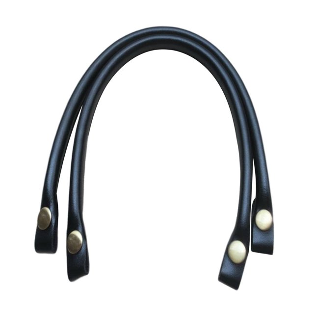 fastboy 2x Fashionable PU Leather Bag Handles for DIY Crafting Black 40cm 1Set