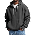 thumbnail image 2 of Yuyuzo Mens Hoodies Quarter Zip Drawstring Long Sleeve Shirts Casual Textured Loose Sweatshirts Pullover with Pockets, 2 of 5