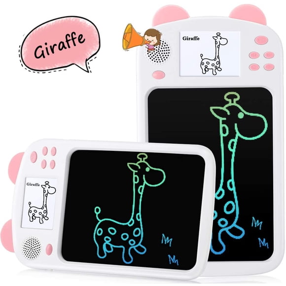 DAMAIE Tablette d'Écriture LCD 8,5 Po avec Écran 2,8 Po Lecture Vocale Rose