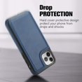 thumbnail image 2 of Leather Flip Wallet Case Card Holder Phone Back Cover for iPhone 12 (Blue), 2 of 6