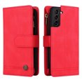 thumbnail image 3 of Case for Samsung Galaxy S21 5G Cover Zipper Pocket Wallet Case Magnetic Protective - Red, 3 of 5