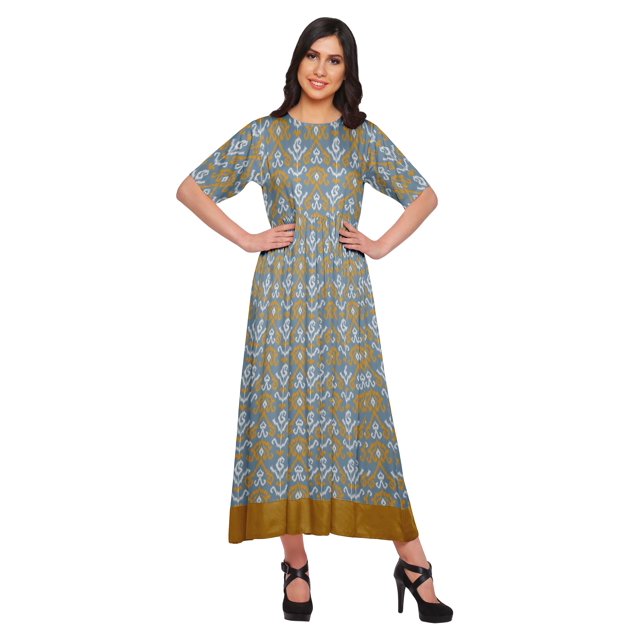 Moomaya Kurti Longue Imprimée Tenue d'Été Tunique Ligne A pour Femmes