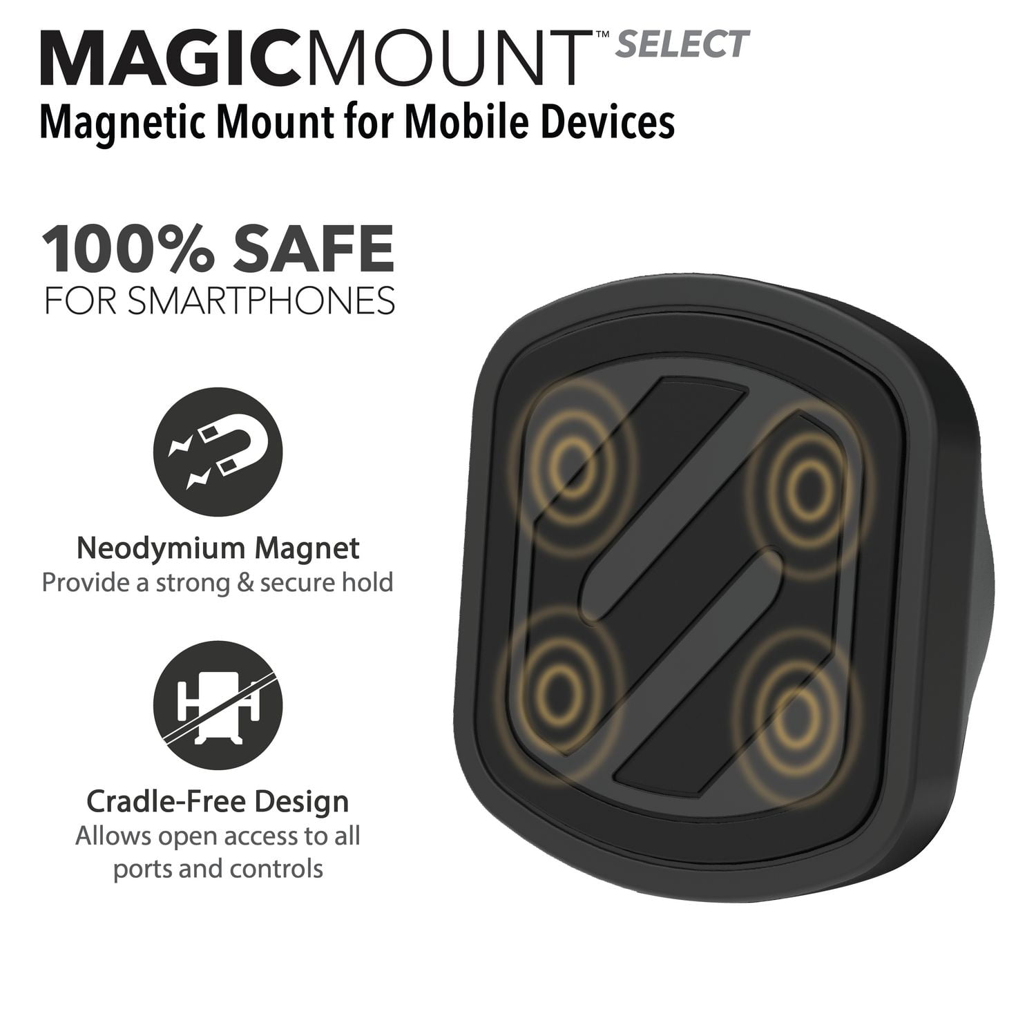 Scosche MMWSM-RP MagicMount™ Select Magnetic Phone/GPS Suction Cup Mount for Car/Home/Office Black