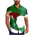 thumbnail image 1 of Pisexur Shirts for Man T Hommes Mode Décontractée Col Rabattu Imprimé Manches Courtes Chemise Boutonnée Blouse Verte, 4TG Chemises de Golf Hommes & Chemises Hommes, 1 of 7