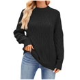 thumbnail image 2 of Dvkptbk Chandails pour Femmes Chandail Tricoté à Manches Longues Col Rond Uni d'Hiver pour Femmes en Liquidation, 2 of 4