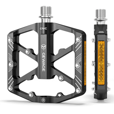 Bike Pedals 9/16 Inch - Bicycle Pedals with Reflectors - 3 Sealed Bearings MTB Pedals Wide Platform Pedals for Mountain Bike, BMX, Road Bike Pedals
