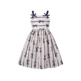 thumbnail image 1 of Robe Fille à Bretelles Nœud Papillon Rayée Robe d'Été Coton Confortable Sans Manches 7 Ans, 1 of 6