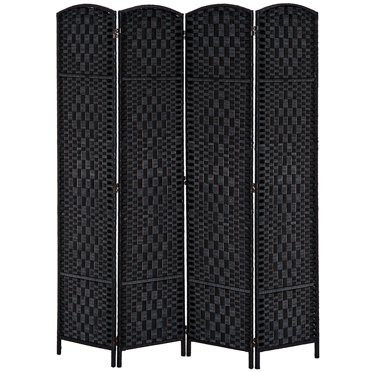 HOMCOM 4 Panel Folding Room Divider Privacy Screen Indoor Home Decoration