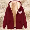 thumbnail image 1 of LOVZFMLL Vestes pour Femmes Sweat à Capuche en Polaire Imprimée à la Mode, 1 of 4