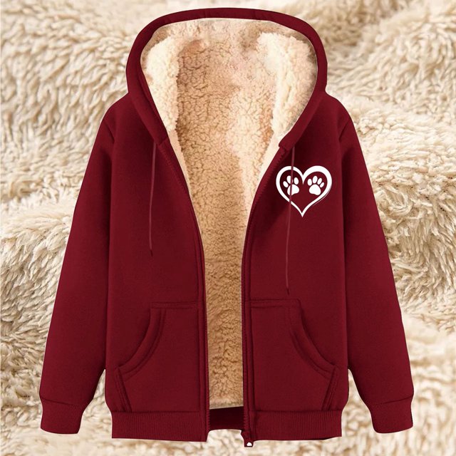 LOVZFMLL Vestes pour Femmes Sweat à Capuche en Polaire Imprimée à la Mode