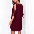 thumbnail image 4 of SMihono Robes Bohèmes d'Été Femmes Grande Taille Mode Femmes Col en V Été Uni Décontracté Manches Courtes Mi-Mollet, 4 of 7