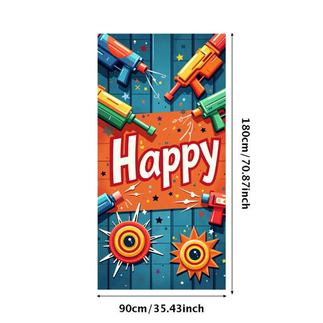 Colorful Arcade Themed Happy Birthday Banner Backdrop Party Decorations for Birthday Party Gaming Themed Events Photography Props Photo Booth Setups