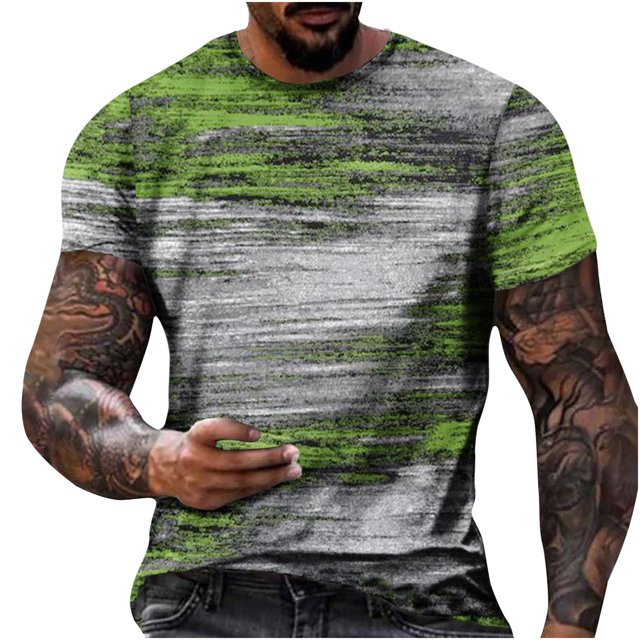 EGNMCR T-Shirts pour Homme T-shirt Homme Non Positionné Imprimé Régulier Loisirs Vacances Sport Manches Courtes Col Rond T-shirt Blouses Cadeaux pour Hommes