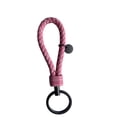 thumbnail image 1 of Leather Braided Woven Rope Keychain Lovely DIY Bag Hanging Pendant Exquisite Key Chain Car Keyring Holder Metal Jewelry for Men Bicolor Pink, 1 of 9