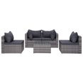 thumbnail image 4 of vidaXL 8 Piece Garden Lounge Set with Cushions Poly Rattan Grey, 4 of 12