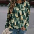 thumbnail image 1 of LSLJS Women's Christmas Printed Round Neck Long Sleeved Top Loose Fitting Sweater, 1 of 5
