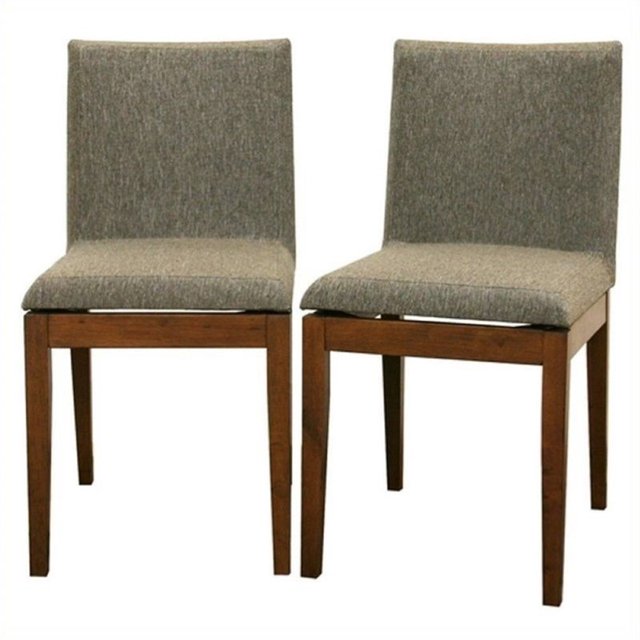 Bowery Hill Chaise de Salle à Manger en Marron (Lot de 2)
