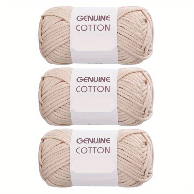 Unbranded Fil Mélangé Coton-Nylon Couleur Unie, 3 Écheveaux