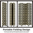 thumbnail image 3 of FDW Room Divider Wood Screen 4 Panel Wood Mesh Woven Design Room Screen Divider Folding Portable Partition for Home Office, Diamond, 3 of 7