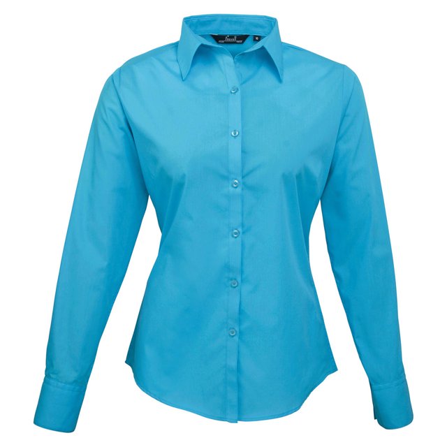 Premier Womens Poplin Long-Sleeved Blouse