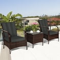 thumbnail image 4 of Gymax 3PCS Patio Rattan Conversation Set Outdoor Furniture Set w/ Table Cushions, 4 of 10