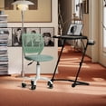 thumbnail image 2 of Homy Casa Kids Folding Study Desk and Ergonomic Swivel Chair Set, Adjustable Seat Height, Game Table with Soft PVC Top, 2 of 10