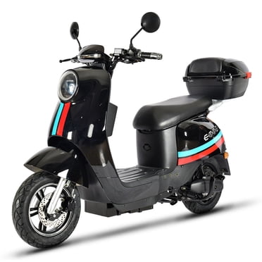 EMMO Merona Electric Moped - Italian Style Ebike Scooter - Removable 60V30Ah Lithium - QS Motor - Large Storage - Black