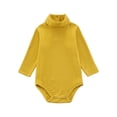 thumbnail image 1 of FAIWAD Baby Girl Boy Romper Long Sleeve Turtleneck Jumpsuit Ribbed Button Spring Bodysuit, 1 of 8