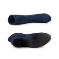 thumbnail image 4 of BLISSFUL STEP Bottines à Talon Bloc Extensibles à Bout Rond pour Femmes Bleu Marine 10, 4 of 6