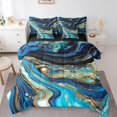 thumbnail image 1 of YST Watercolor Bedding Comforter Sets 7pcs Abstract Marble Bed in a Bag, Queen, 1 of 4