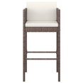 thumbnail image 2 of vidaXL Tabourets de Bar 4 Pcs avec Coussins Brun Rotin Poly, 2 of 4
