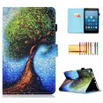 thumbnail image 2 of Folio Cover for Fire HD 8, Techcircle Slim Fit Stand Smart Protective Leather Case with Sleep/Wake Function, for All-New Amazon Fire HD 8" Tablet (8th / 7th / 6th Generation), Abstract Tree, 2 of 4