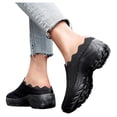 thumbnail image 3 of XIAQUJ Sport Mode Été à Semelle Compensée Espadrilles pour Femmes à Bout Rond en Maille Décontractées à Enfiler Chaussures pour Femmes Espadrilles pour Femmes Espadrilles Mode pour Femmes Noir 9(41), 3 of 6